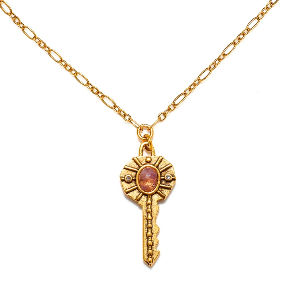Gold Key Pendant Necklace
